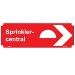 106796 Sprinklercentral - Dubbelsidigskylt i plast - 297x105mm