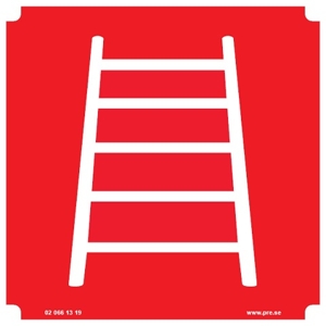 106807 Brandstege - Skylt i plast - 148x148mm