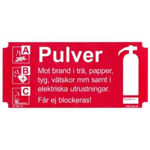 106809 Brandsläckare Pulver - Skylt i plast - 210x105mm