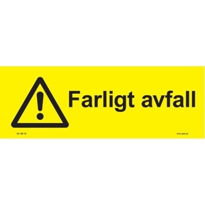 106865 Farligt avfall - Skylt i plast - 297x105mm