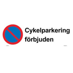 107053 Cykelparkering förbjuden - Dekal i plast - 420x180mm