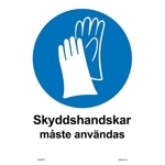 107395-H Skyddshandskar måste användas - Dekaler och skyltar