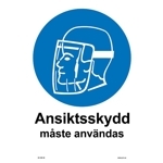 107397-H Ansiktsskydd måste användas - Skyltar och dekaler