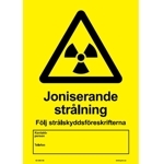 106845-H Jonisernade strålning - Dekaler och skyltar