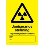 106845-H Jonisernade strålning - Dekaler och skyltar