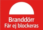 106799-H Branddörr Får ej blockeras - Skyltar och dekaler